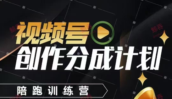 视频号创作分成计划陪跑训练营，手把手教会你如何制作视频，细水长流型项目网赚项目-美肚杀分享