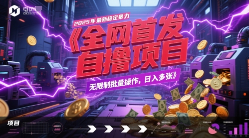 全网首发，2025年最新稳定暴力全自动自撸项目，无限制批量操作，日入多张【揭秘】网赚项目-美肚杀分享