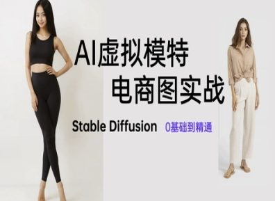 AI虚拟模特电商图实战，AI绘画Stable Diffusion 0基础到精通网赚项目-美肚杀分享