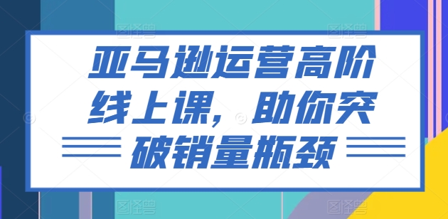 亚马逊运营高阶线上课，助你突破销量瓶颈网赚项目-美肚杀分享