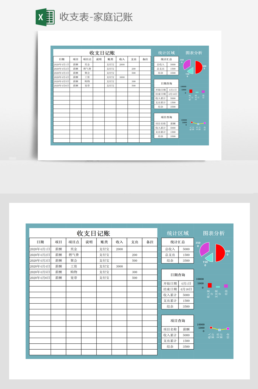 收支表-家庭记账-美肚杀分享