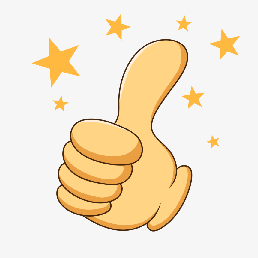 卡通大拇指星星点赞-美肚杀分享