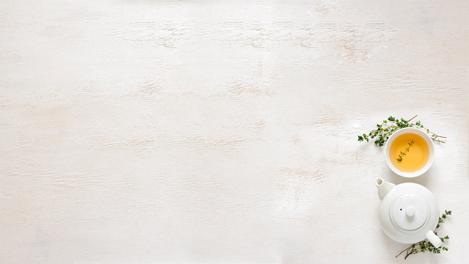 桌面茶壶茶碗PPT背景图片-美肚杀分享