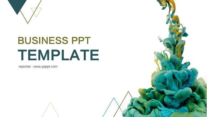 创意颜料入水艺术设计PPT模板-美肚杀分享