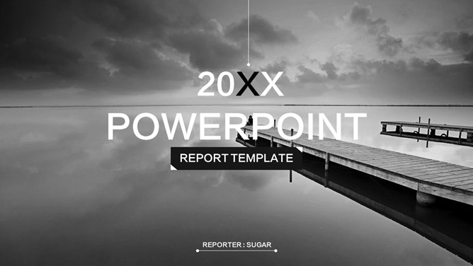 个性素雅简约黑白PPT模板-美肚杀分享