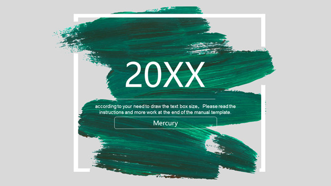 简约创意墨迹效果PPT模板-美肚杀分享