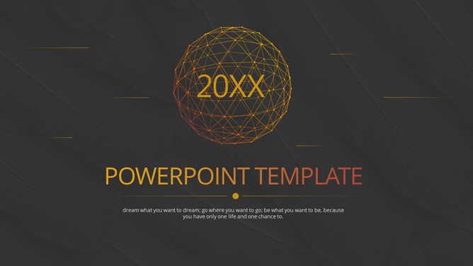 高逼格点线科技感PPT模板-美肚杀分享