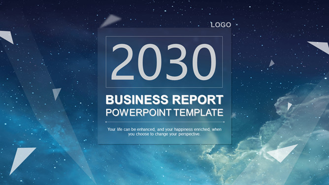 星空背景IOS风动态PPT模板-美肚杀分享