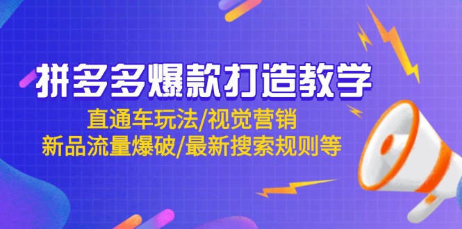 拼多多爆款打造教学:直通车玩法/视觉营销/新品流量爆破/最新搜索规则等网赚项目-美肚杀分享