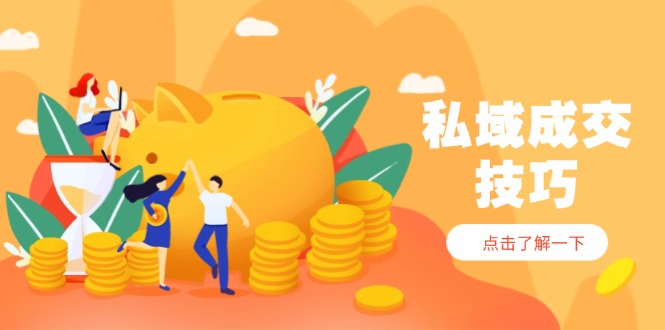 私域成交技巧,帮你从入门到精通,破解四大痛点,快速变现,轻松收钱网赚项目-美肚杀分享