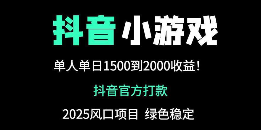 抖音官方小游戏2025全网最新玩法,暴利赚钱项目,单机日入2000+网赚项目-美肚杀分享