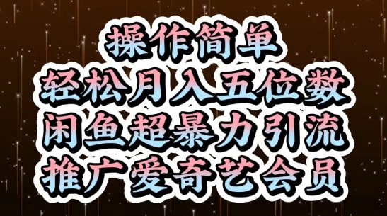 闲鱼超暴力引流推广爱奇艺会员，操作简单，轻松月入5位数网赚项目-美肚杀分享