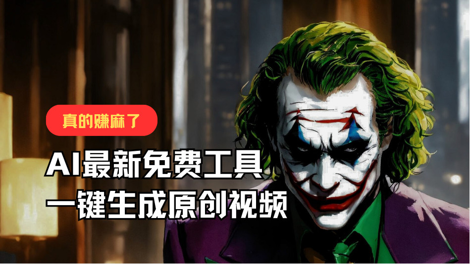 最新免费AI工具，一键生成原创视频，佛系搬运，轻松月入10000+！网赚项目-美肚杀分享