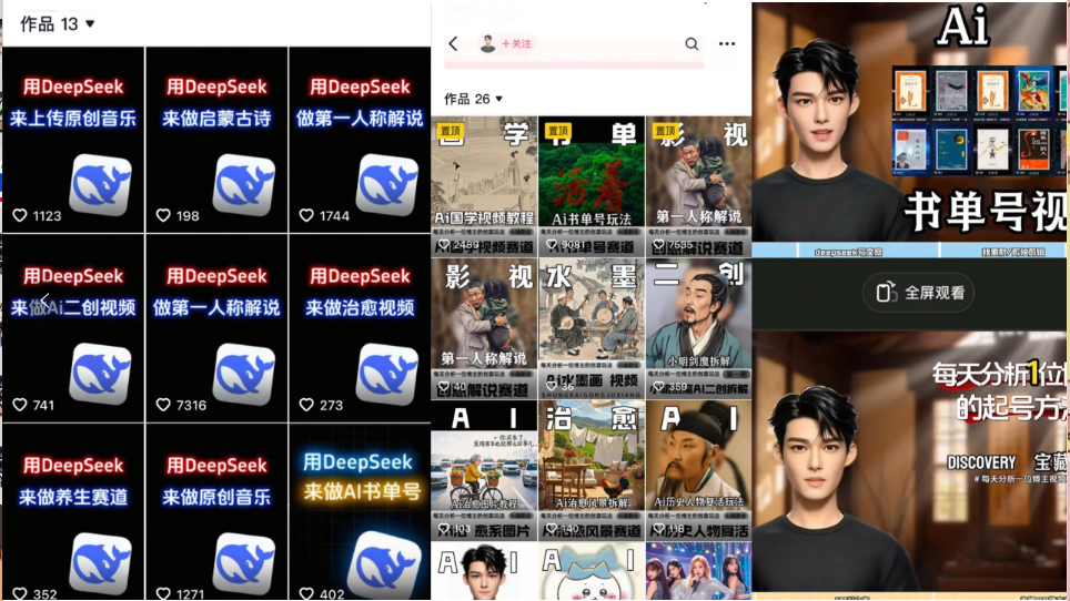 Deep seek项目拆解+卡通数字人25年4月新玩法日引200+创业粉十分钟一条…网赚项目-美肚杀分享