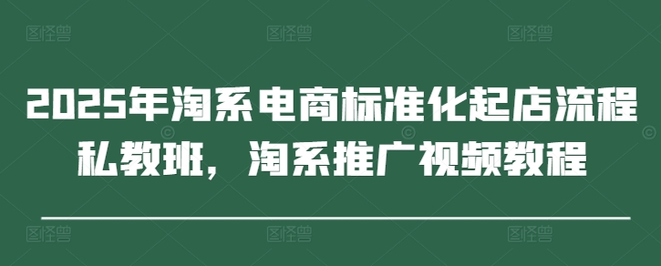 2025年淘系电商标准化起店流程私教班，淘系推广视频教程网赚项目-美肚杀分享