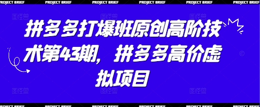 拼多多打爆班原创高阶技术第43期，拼多多高价虚拟项目网赚项目-美肚杀分享