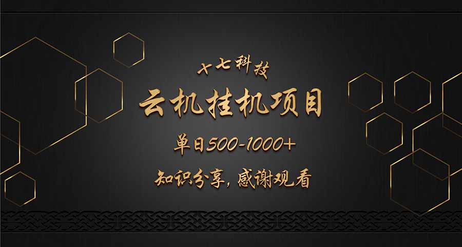 云挂机项目单日500-美肚杀分享