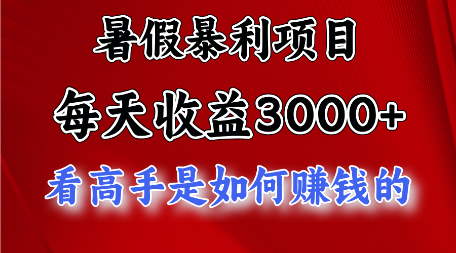 暑假暴利项目,每天收益3000+ 努努力能达到5000+,暑假大流量来了网赚项目-美肚杀分享