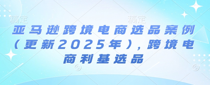 亚马逊跨境电商选品案例(更新2025年4月)，跨境电商利基选品网赚项目-美肚杀分享