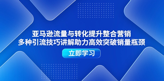 亚马逊流量与转化提升整合营销,多种引流技巧讲解助力高效突破销量瓶颈网赚项目-美肚杀分享