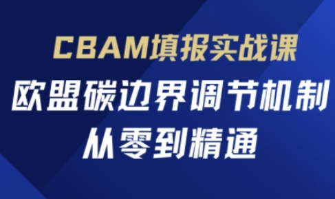 CBAM填报实战课，欧盟碳边界调节机制，从零到精通网赚项目-美肚杀分享