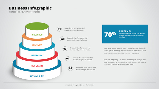 圆柱形层级PPT图形-美肚杀分享
