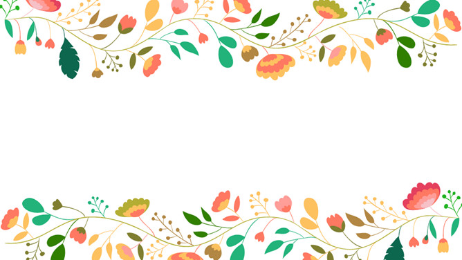 小花花朵花边PPT背景图片-美肚杀分享