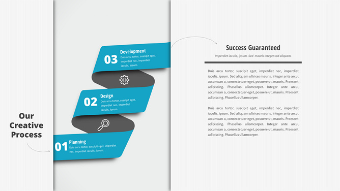 立体旋转三步PPT流程图-美肚杀分享