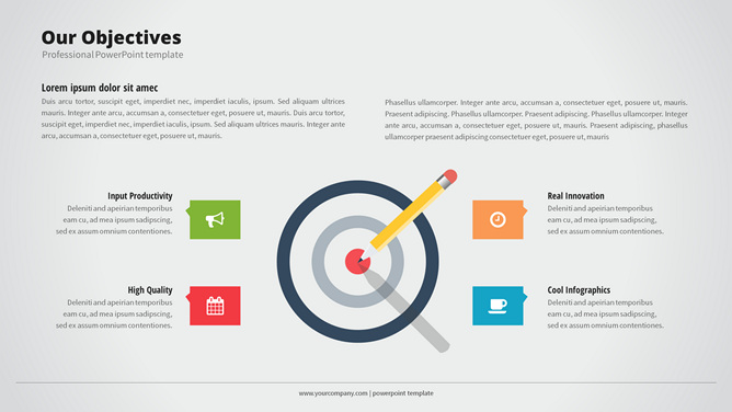 铅笔靶子靶心目标PPT图形-美肚杀分享