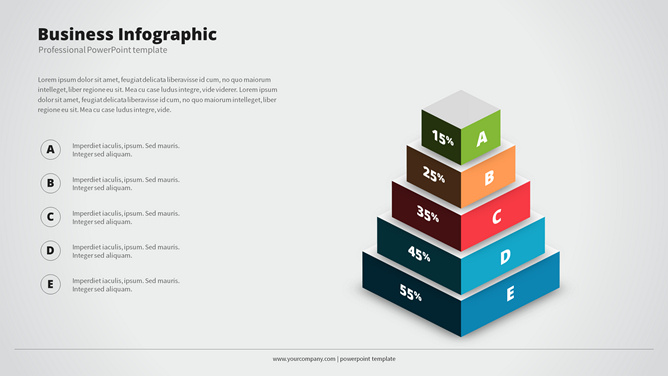 五层立体方块PPT图形-美肚杀分享