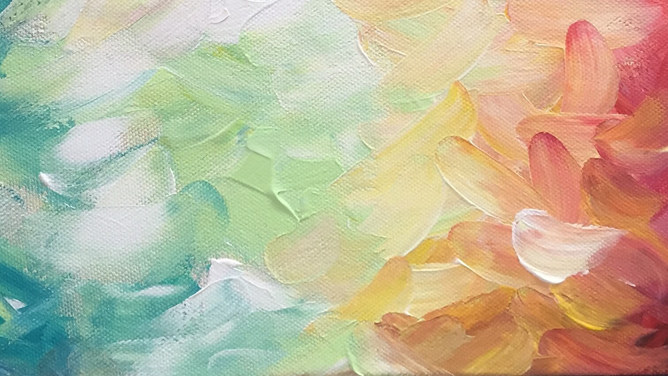 彩色油画涂鸦PPT背景图片-美肚杀分享