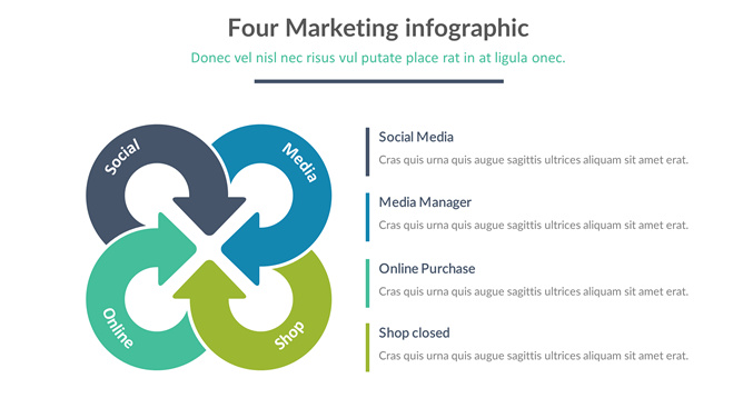 向心箭头聚合PPT图形-美肚杀分享
