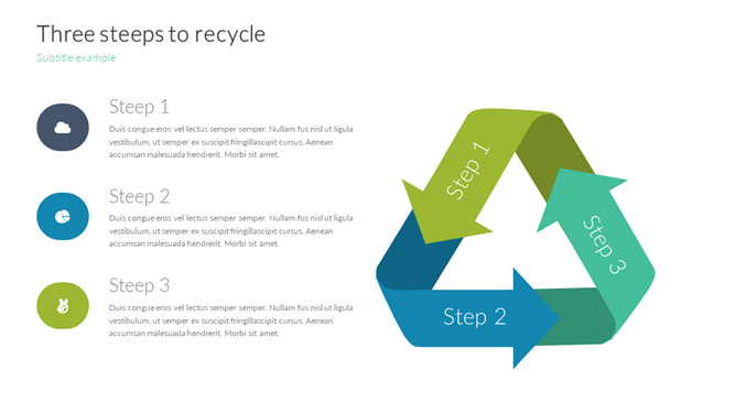 三项三角箭头循环PPT图形-美肚杀分享