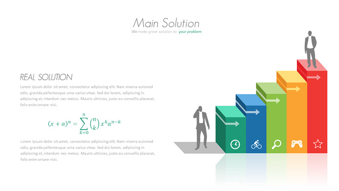 阶梯递进人物剪影PPT素材-美肚杀分享