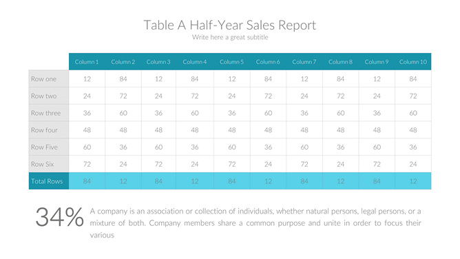 行列表格PPT素材-美肚杀分享
