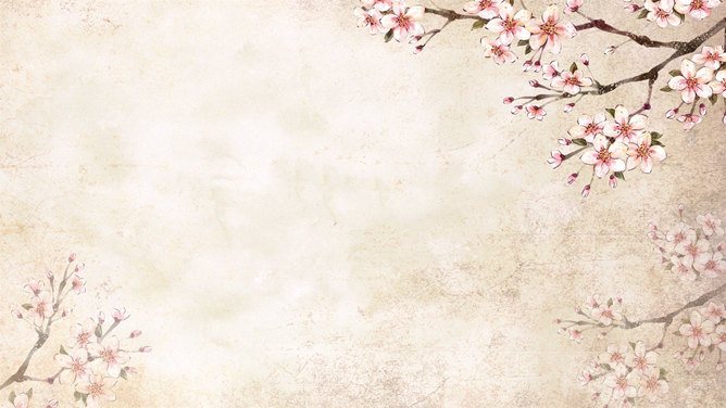 复古花朵花卉PPT背景图片-美肚杀分享