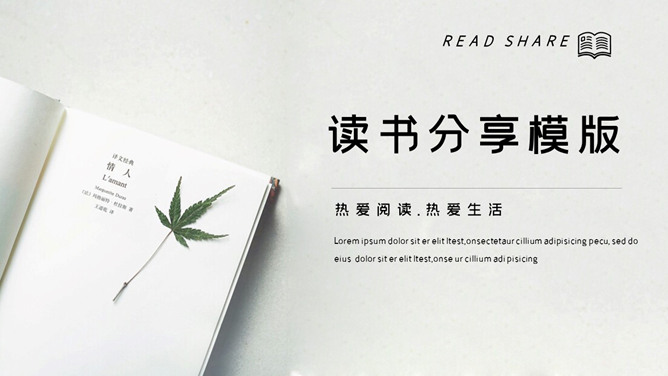 简约素雅读书分享PPT模板-美肚杀分享