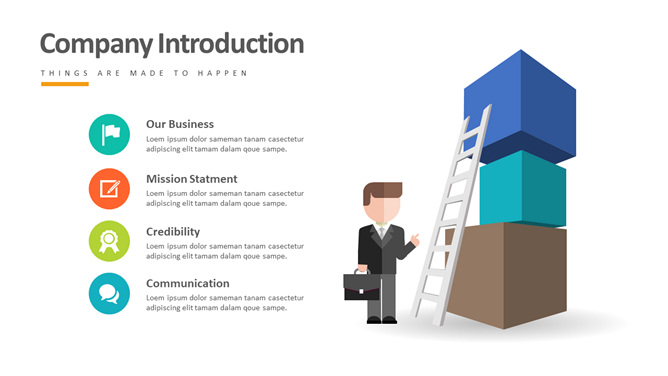 商务小人梯子PPT图形-美肚杀分享