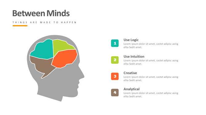 人头大脑四项PPT图形-美肚杀分享