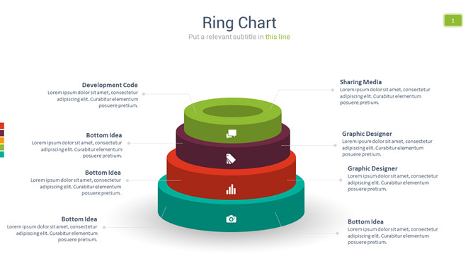 圆环形层次关系PPT图形-美肚杀分享