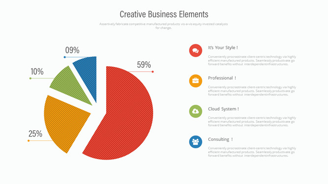 饼状饼形比例图PPT素材-美肚杀分享