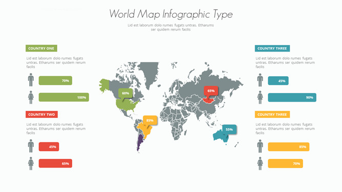世界地图国家标记PPT素材-美肚杀分享