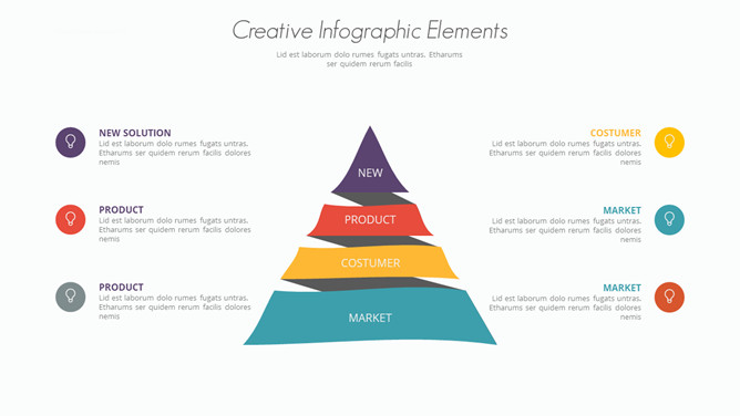 三角四层层次关系PPT图形-美肚杀分享