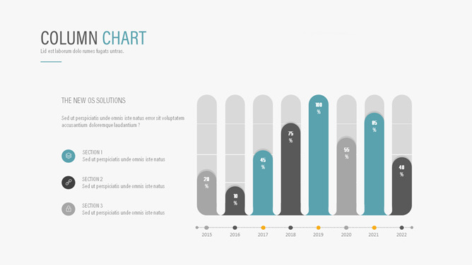 年份柱状图PPT图形-美肚杀分享