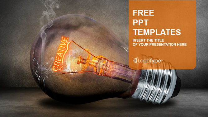 创意灵感灯泡PPT背景图片-美肚杀分享