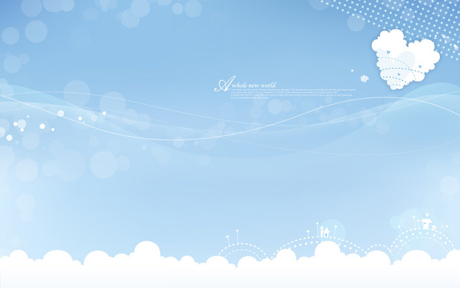 淡雅蓝天白云幻灯片背景图片-美肚杀分享