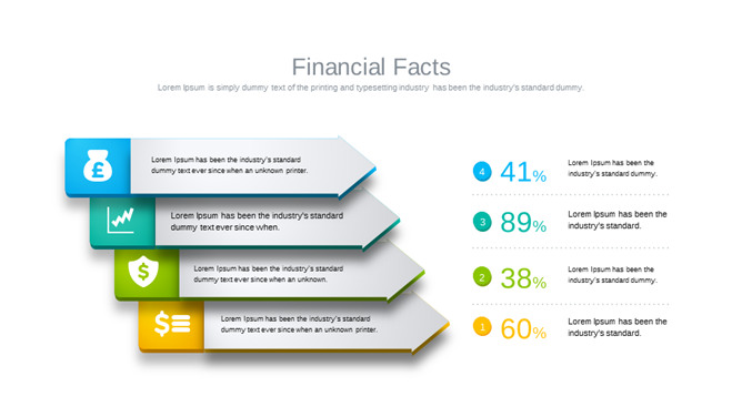 箭头四项并列PPT图形素材-美肚杀分享