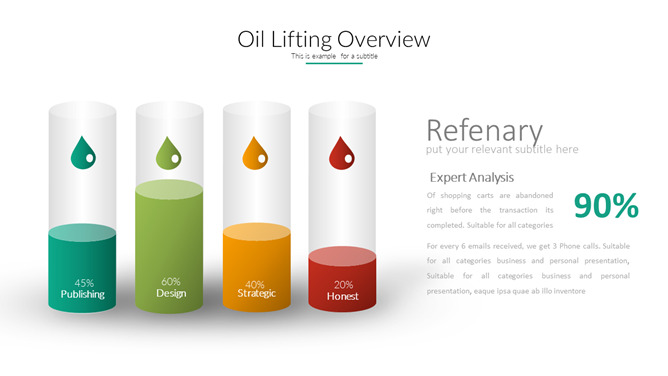 圆柱水滴柱状图PPT图形-美肚杀分享