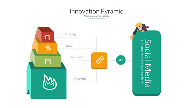 立体层级层次PPT图形素材-美肚杀分享