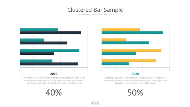 对比簇状条形图PPT素材-美肚杀分享